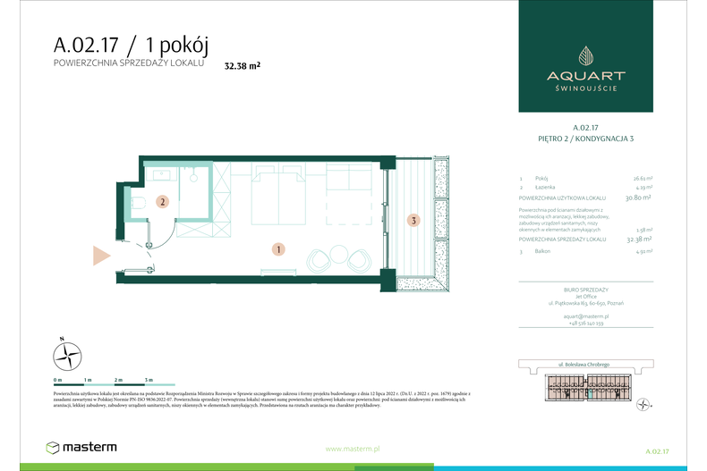 Apartament wakacyjny 32,38 m², piętro 2, oferta nr A/02/17