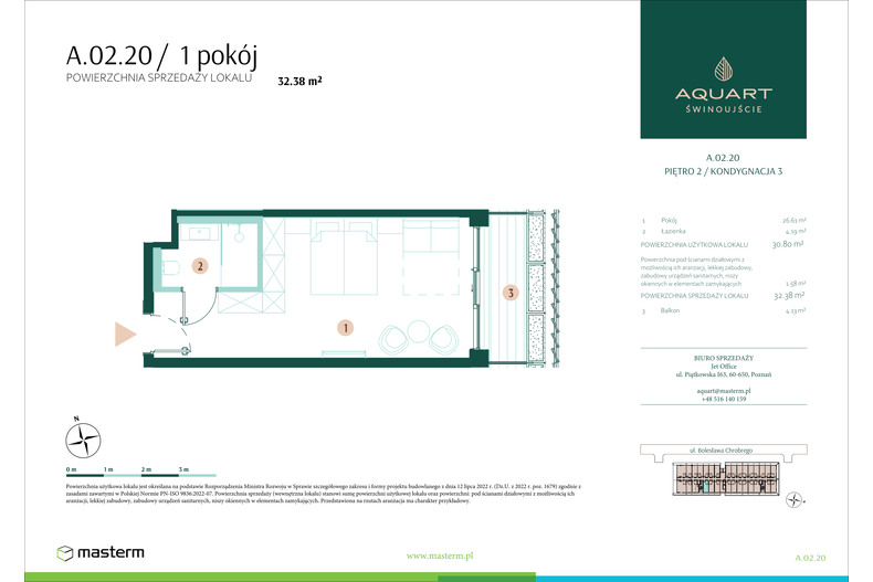 Apartament wakacyjny 32,38 m², piętro 2, oferta nr A/02/20