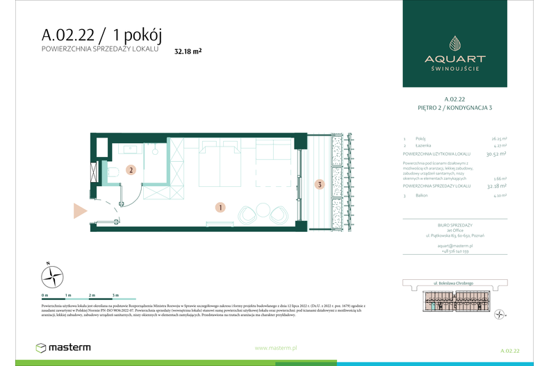 Apartament wakacyjny 32,18 m², piętro 2, oferta nr A/02/22