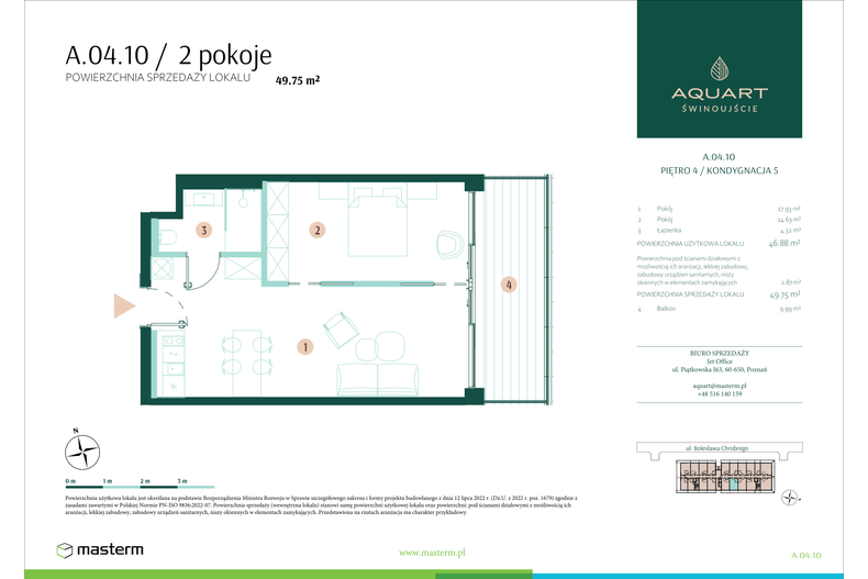 Apartament wakacyjny 49,75 m², piętro 4, oferta nr A/04/10