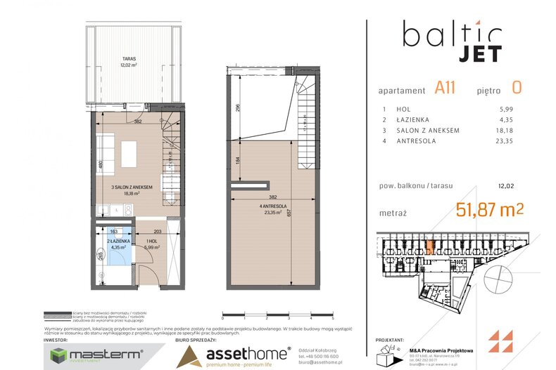 Apartament wakacyjny 51,87 m², parter, oferta nr A11