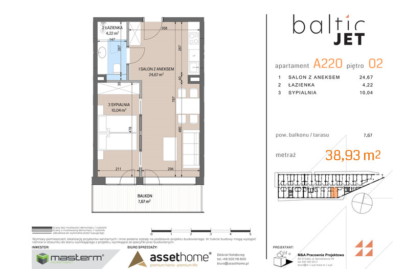 Apartament wakacyjny 38,93 m², piętro 2, oferta nr A220