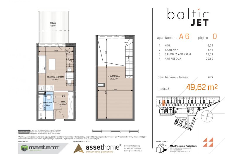 Apartament wakacyjny 49,62 m², parter, oferta nr A6