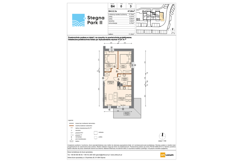 Apartament wakacyjny 47,91 m², parter, oferta nr B4/2