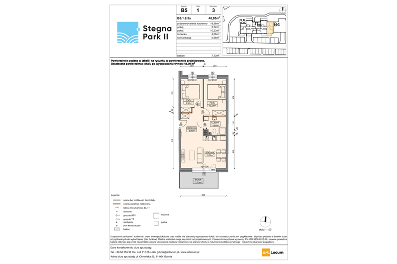 Apartament wakacyjny 48,99 m², piętro 1, oferta nr B5/8