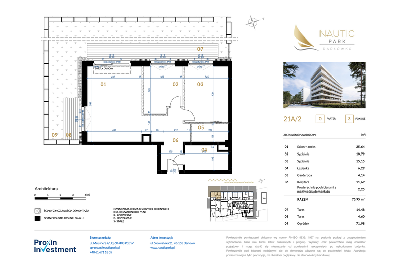 Apartament wakacyjny 75,95 m², parter, oferta nr 21A/2