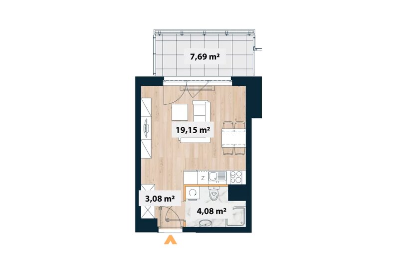 Mieszkanie 26,73 m², piętro 1, oferta nr A/Sok-C.01.03