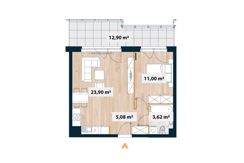 Mieszkanie 44,69 m², piętro 3, oferta nr A/Sok-A.03.05