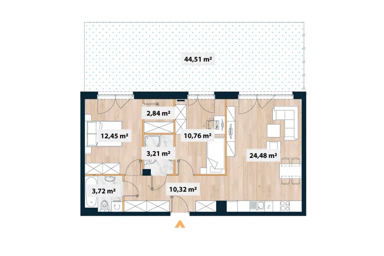 Mieszkanie 70,27 m², parter, oferta nr A/Sok-A.00.01