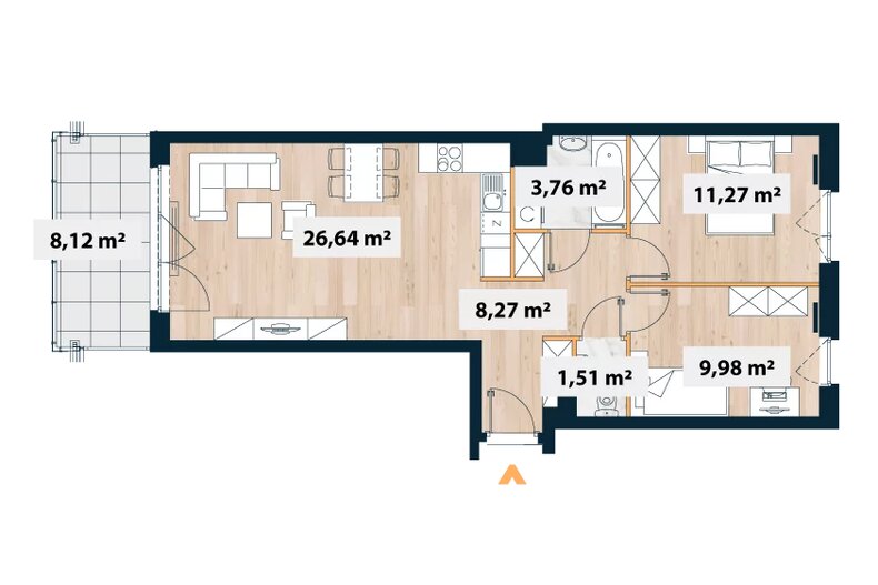 Mieszkanie 64,24 m², piętro 1, oferta nr A/Sok-A.01.06