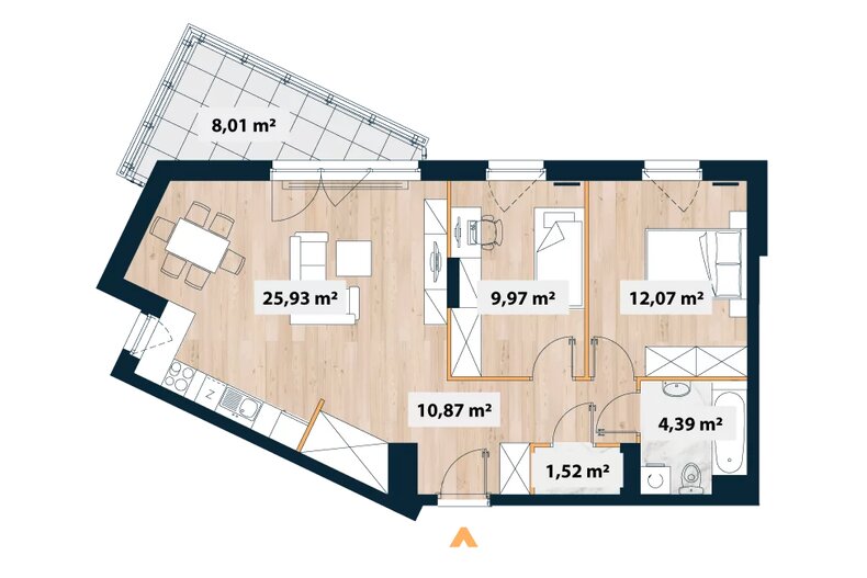 Mieszkanie 67,16 m², piętro 1, oferta nr A/Sok-D.01.03