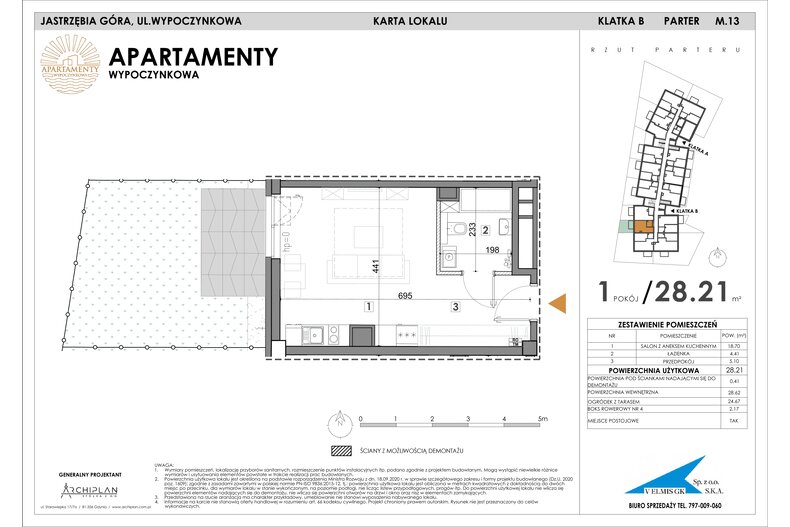 Apartament wakacyjny 28,21 m², parter, oferta nr MN13