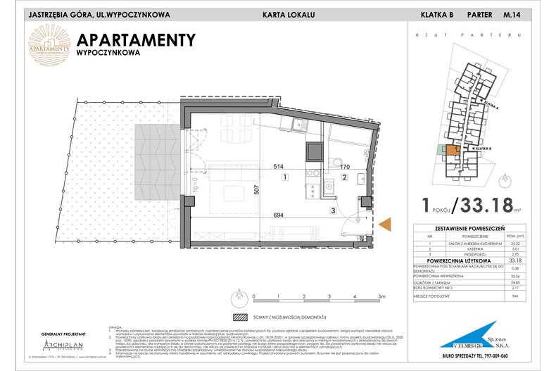 Apartament wakacyjny 33,18 m², parter, oferta nr MN14