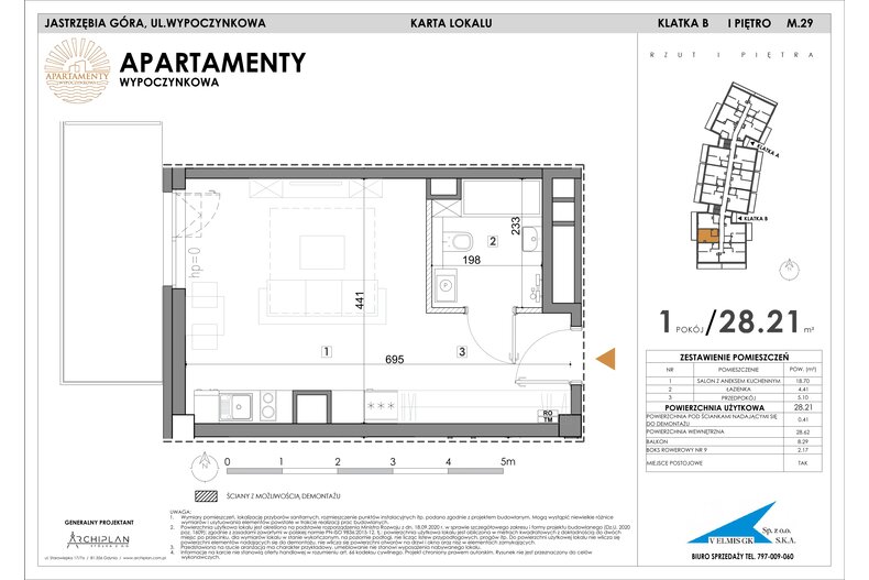 Apartament wakacyjny 28,21 m², piętro 1, oferta nr MN29