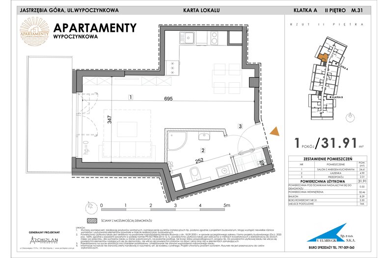 Apartament wakacyjny 31,91 m², piętro 2, oferta nr MN31
