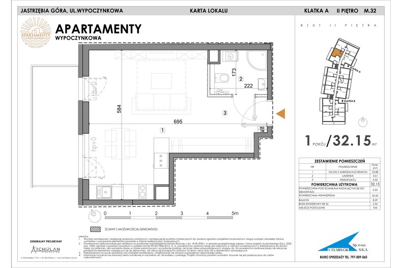 Apartament wakacyjny 32,15 m², piętro 2, oferta nr MN32