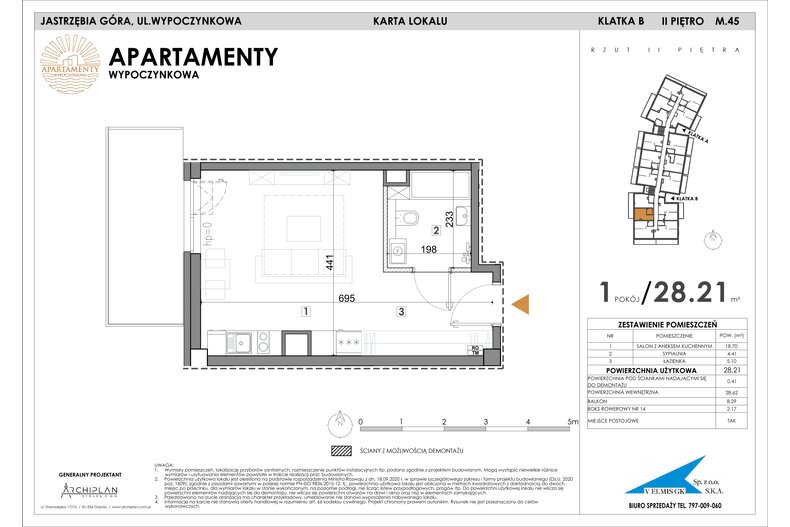 Apartament wakacyjny 28,21 m², piętro 2, oferta nr MN45