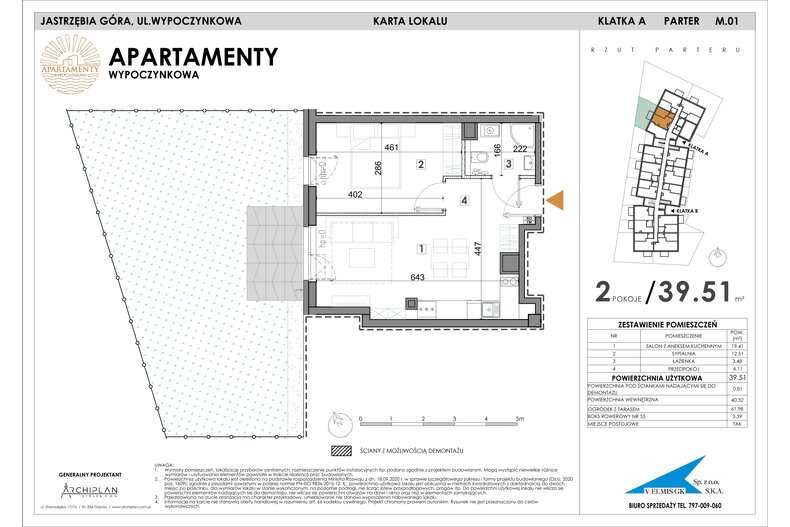 Apartament wakacyjny 39,51 m², parter, oferta nr MN01