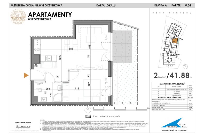 Apartament wakacyjny 41,88 m², parter, oferta nr MN04