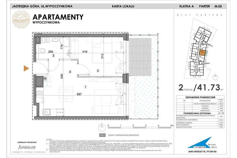 Apartament wakacyjny 41,73 m², parter, oferta nr MN05