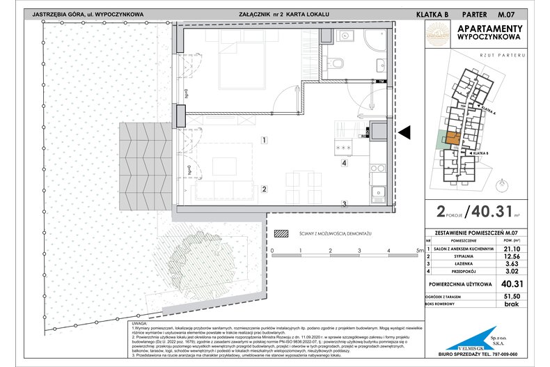 Apartament wakacyjny 40,31 m², parter, oferta nr MN07