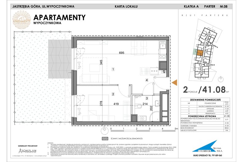 Apartament wakacyjny 41,08 m², parter, oferta nr MN08
