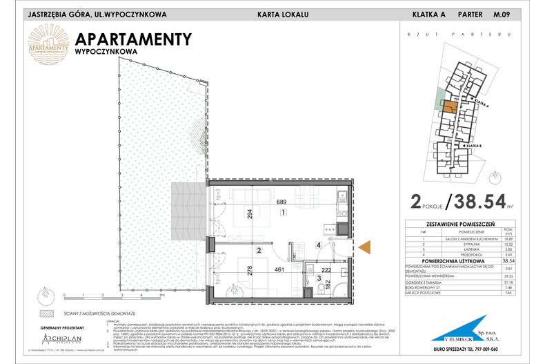 Apartament wakacyjny 38,54 m², parter, oferta nr MN09