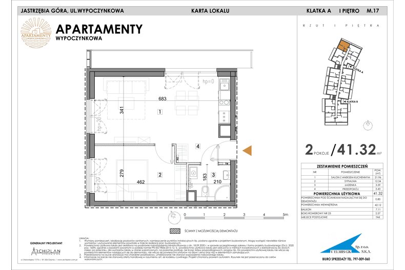 Apartament wakacyjny 41,32 m², piętro 1, oferta nr MN17