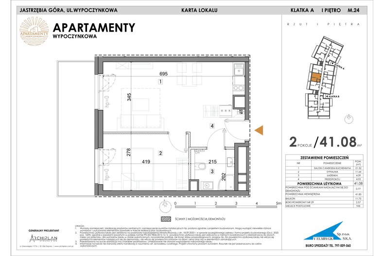Apartament wakacyjny 41,08 m², piętro 1, oferta nr MN24