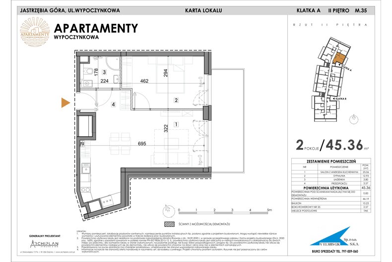 Apartament wakacyjny 45,36 m², piętro 2, oferta nr MN35