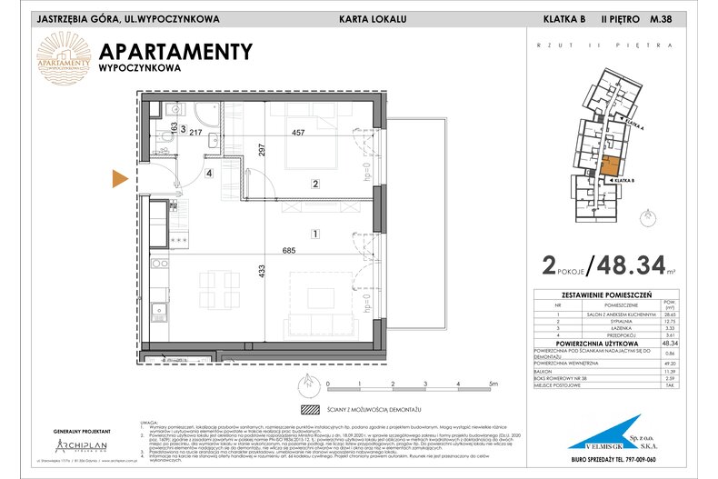Apartament wakacyjny 48,34 m², piętro 2, oferta nr MN38