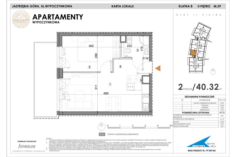 Apartament wakacyjny 40,32 m², piętro 2, oferta nr MN39