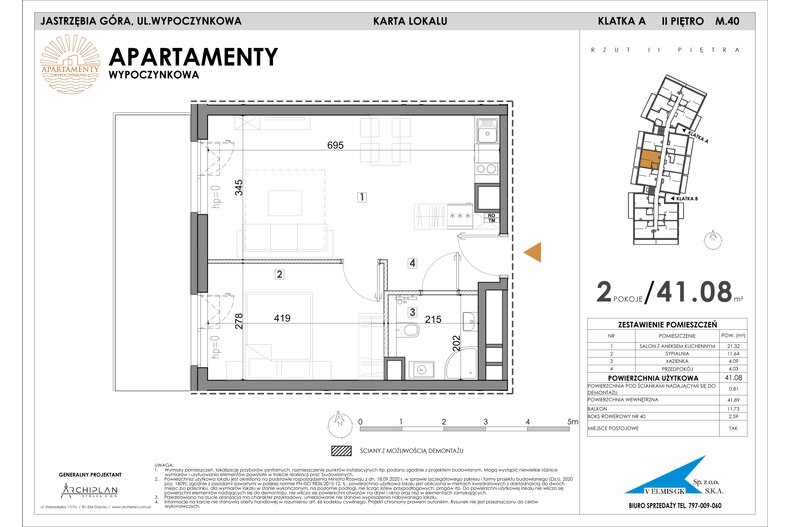 Apartament wakacyjny 41,08 m², piętro 2, oferta nr MN40