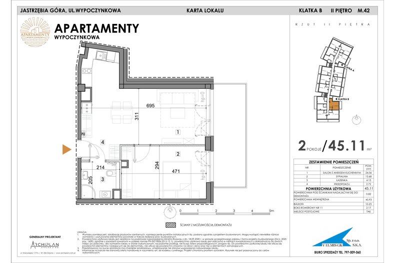 Apartament wakacyjny 45,11 m², piętro 2, oferta nr MN42