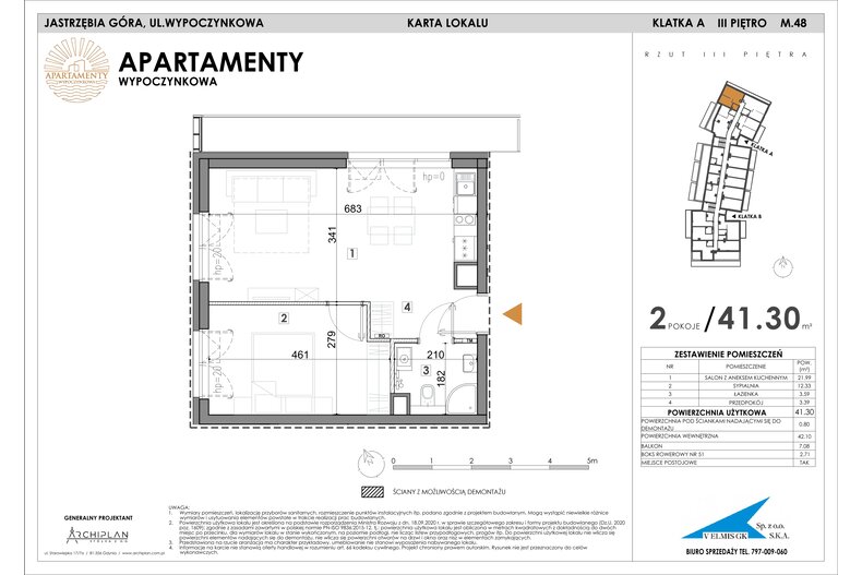 Apartament wakacyjny 41,30 m², piętro 3, oferta nr MN48