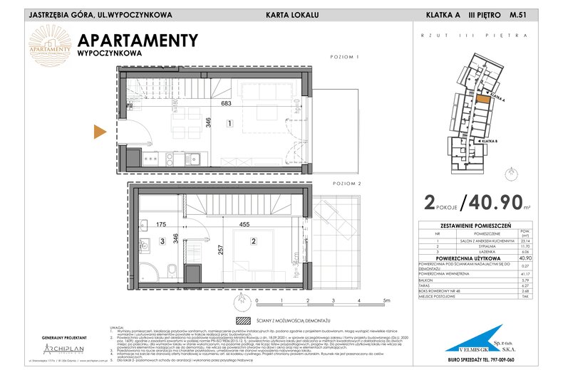 Apartament wakacyjny 40,90 m², piętro 3, oferta nr MN51