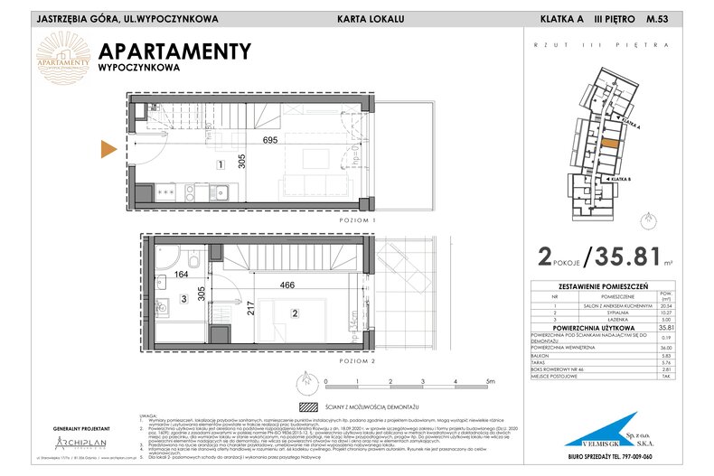 Apartament wakacyjny 35,81 m², piętro 3, oferta nr MN53