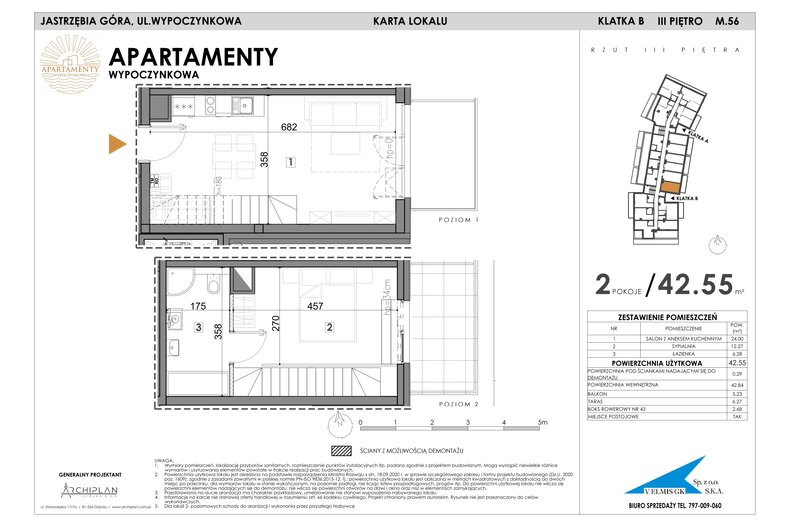 Apartament wakacyjny 42,55 m², piętro 3, oferta nr MN56