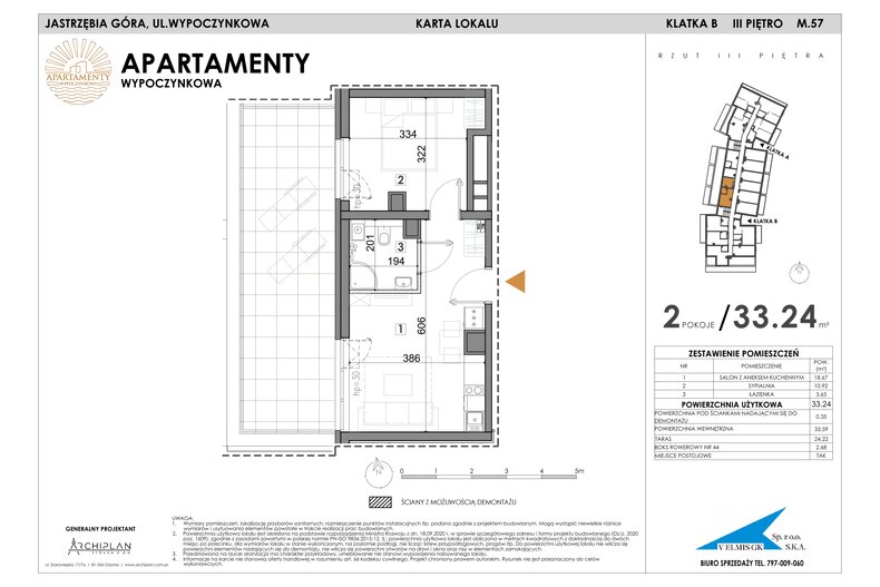 Apartament wakacyjny 33,24 m², piętro 3, oferta nr MN57