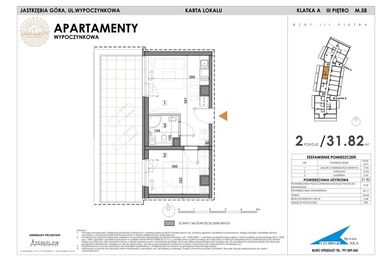 Apartament wakacyjny 31,82 m², piętro 3, oferta nr MN58
