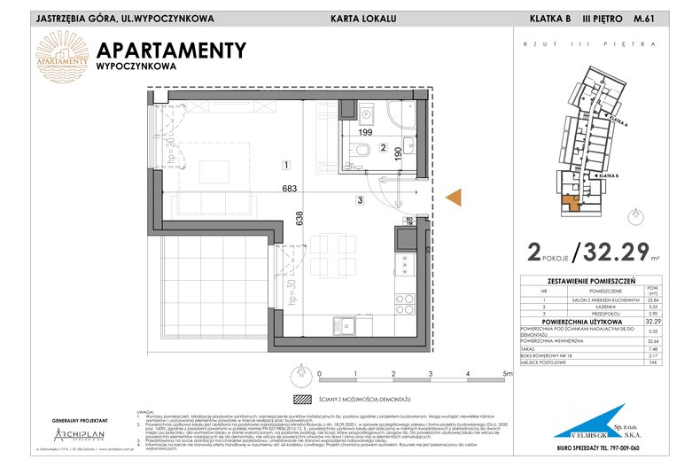 Apartament wakacyjny 32,29 m², piętro 3, oferta nr MN61