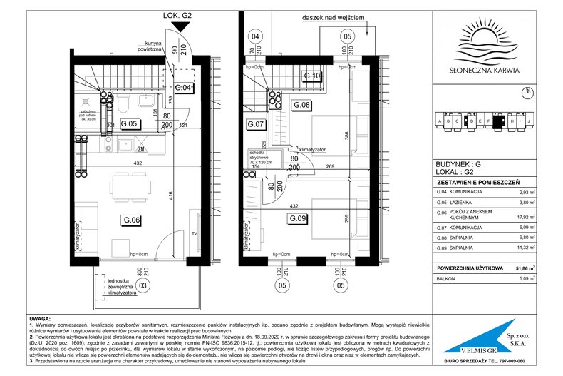 Apartament wakacyjny 51,86 m², piętro 1, oferta nr G2
