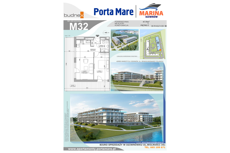 Apartament wakacyjny 47,70 m², piętro 2, oferta nr B.1.M32