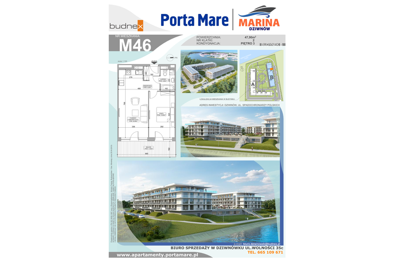 Apartament wakacyjny 47,90 m², piętro 3, oferta nr B.2.M46