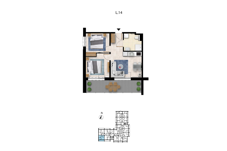 Apartament wakacyjny 45,24 m², parter, oferta nr L 14