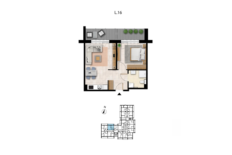 Apartament wakacyjny 43,62 m², parter, oferta nr L 16