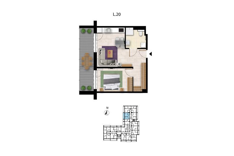 Apartament wakacyjny 44,03 m², piętro 1, oferta nr L 20