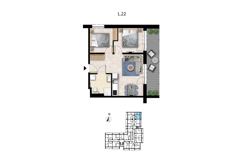 Apartament wakacyjny 44,73 m², piętro 1, oferta nr L 22