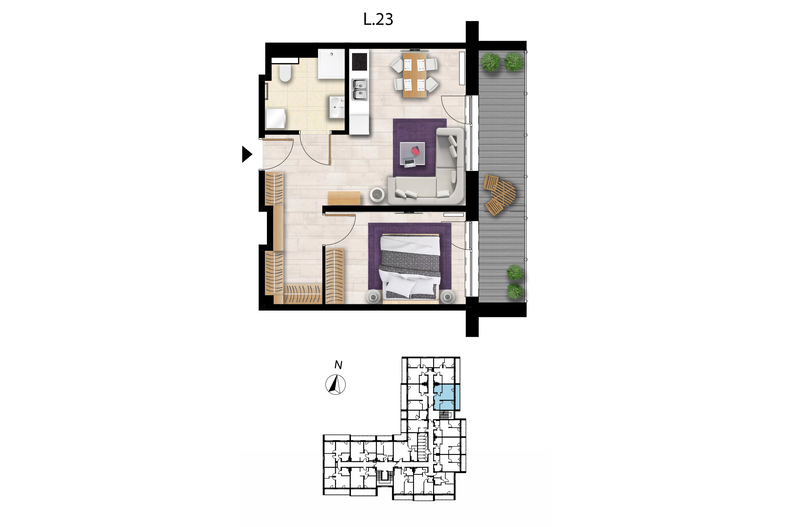 Apartament wakacyjny 44,63 m², piętro 1, oferta nr L 23