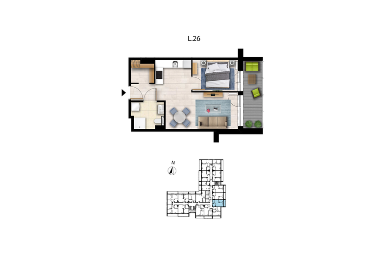 Apartament wakacyjny 38,23 m², piętro 1, oferta nr L 26
